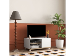 Mesa Tv Moderna 80x45x39,5 Cm com 4 Rodas, Suporte para 42 Polegadas S/MARCA