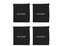 Conjunto de 4 Bolsas Viagem com Cordão para Secador Cabelo, Estojos Universais Armazenamento Cabelo GOKOCO