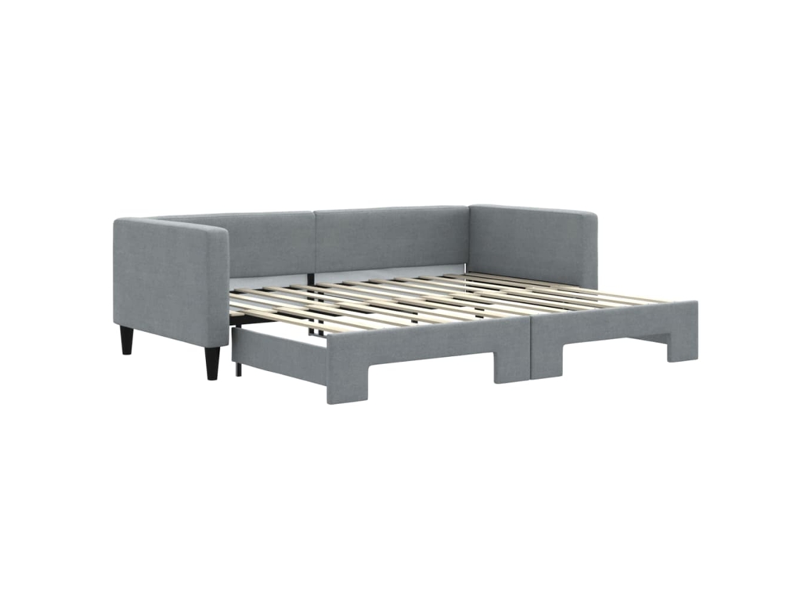 Sofá-cama Com Gavetão Vidaxl Cinzeto Tecido