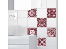 Adesivo de Telha Adesiva Decorativa PLAGE Imitação de Azulejos de Cimento Velho e Branco Velhos e Brancos X6 15 Cm X 15 Cm