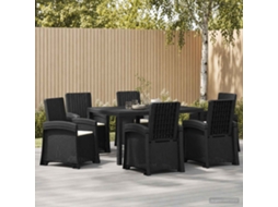 Vidaxl Conjunto De Jantar Para Jardim 7 Unid. Antracite E Creme Pp