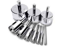 Kit de Brocas Diamante para Perfurar Vidro, Cerâmica, Porcelana, Granito (6 a 50mm, 10 Peças) S/MARCA