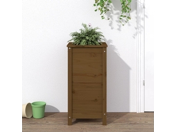 Floreiravasocaixa De Jardim 40x40x78 Cm Pinho Maciço Castanho Mel Lovely Home