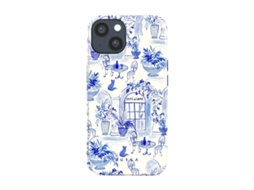 Burga Capa Para Iphone 14 Série Tough Motif Sobremesa Compatível Com Magsafe Azul