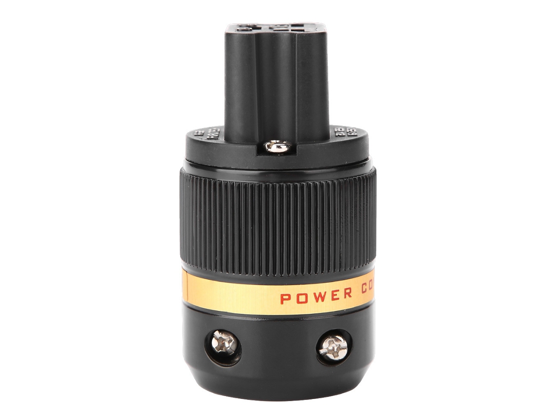 Conector De Energia Iec Platina Ouro 24k Com Cobre Puro