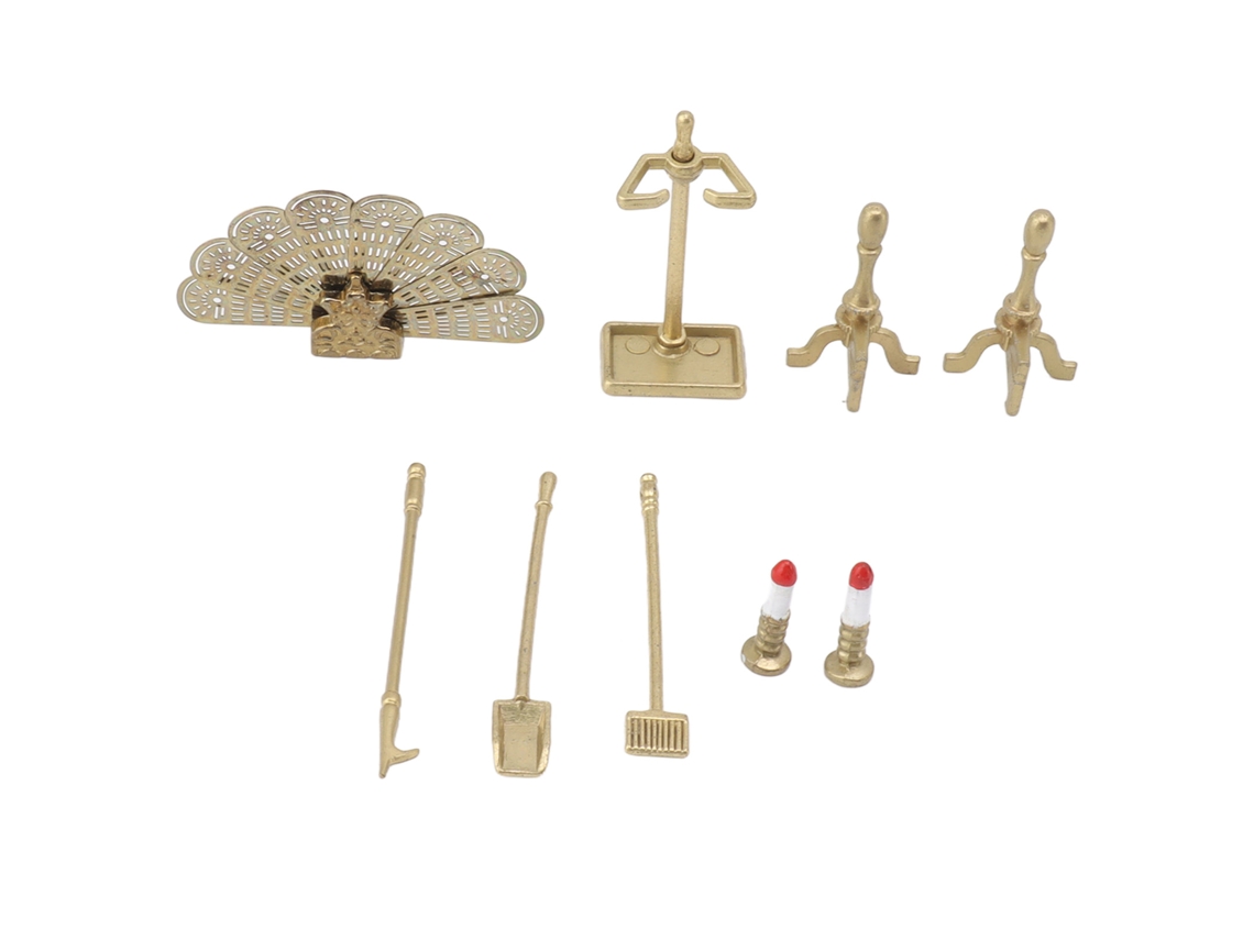 Conjunto De Acessórios Para Chimenea De Casa De Boneca: Decoração E Móveis Em Miniatura