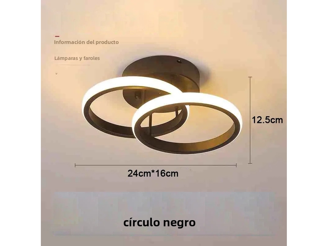 (preto 25w) Luminária Led Moderna Para Corredor Em Estilo Nórdico