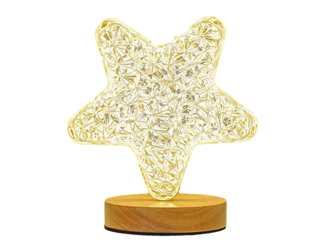 Lâmpada de Mesa decorativa para quarto luz de noite romântica estilo estrela com cristal com S/MARCA
