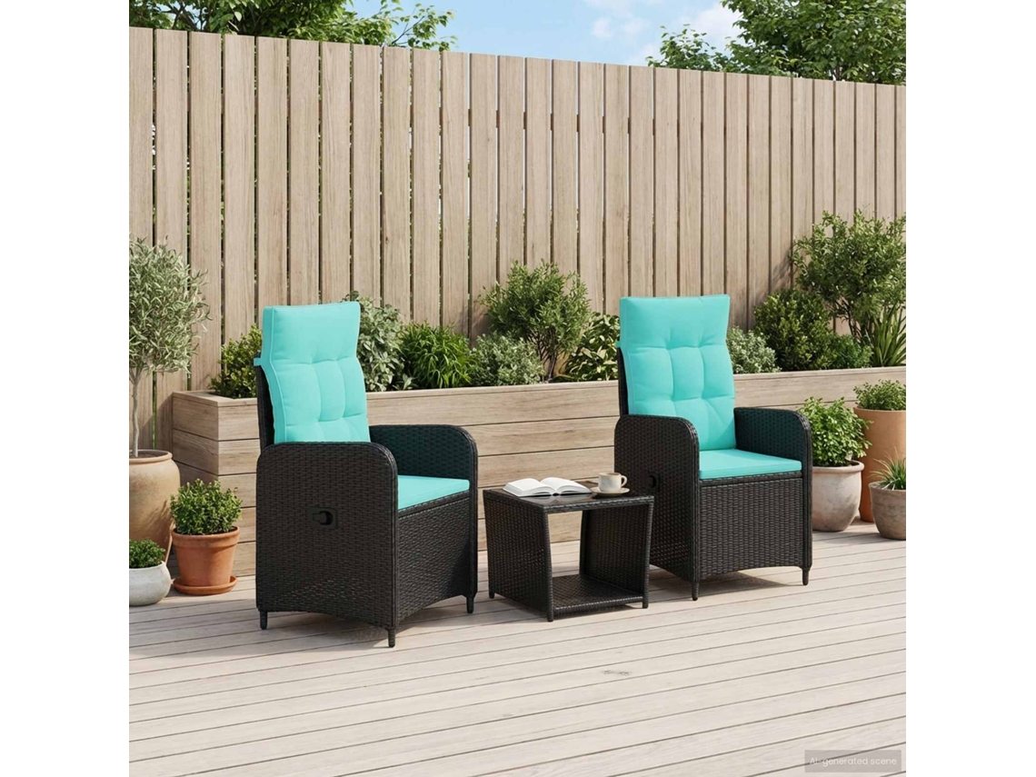 Vidaxl Conjunto De Lounge De Jardim 3 Unid.