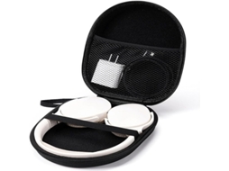Estojo Zruxe Para Auscultadores Rígido Preto (interior Em Flanela, Bolso Em Rede, Viagem)