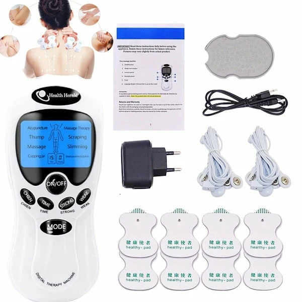 Máquina Tens, Ems, Estimulação 8 Em 1, Alívio Da Dor, Massagem Eletroterápica Dhl Aquaforge