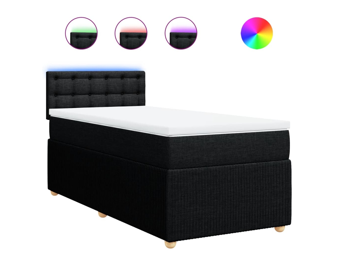 Box Spring Bed, Box Spring Beds Vidaxl Preto Tecido (90 X 200 Cm)