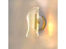 Lâmpada De Parede Led Interior, 6w Regulável Moderna De Acrílico Curvo Para Sala De Estar