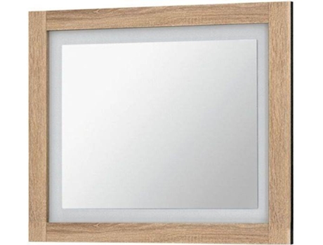 Espelho Retangular HOMESOUTH Lara (Cambria Claro e Branco - Melamina  - 75 x 90 x 3.5 cm)