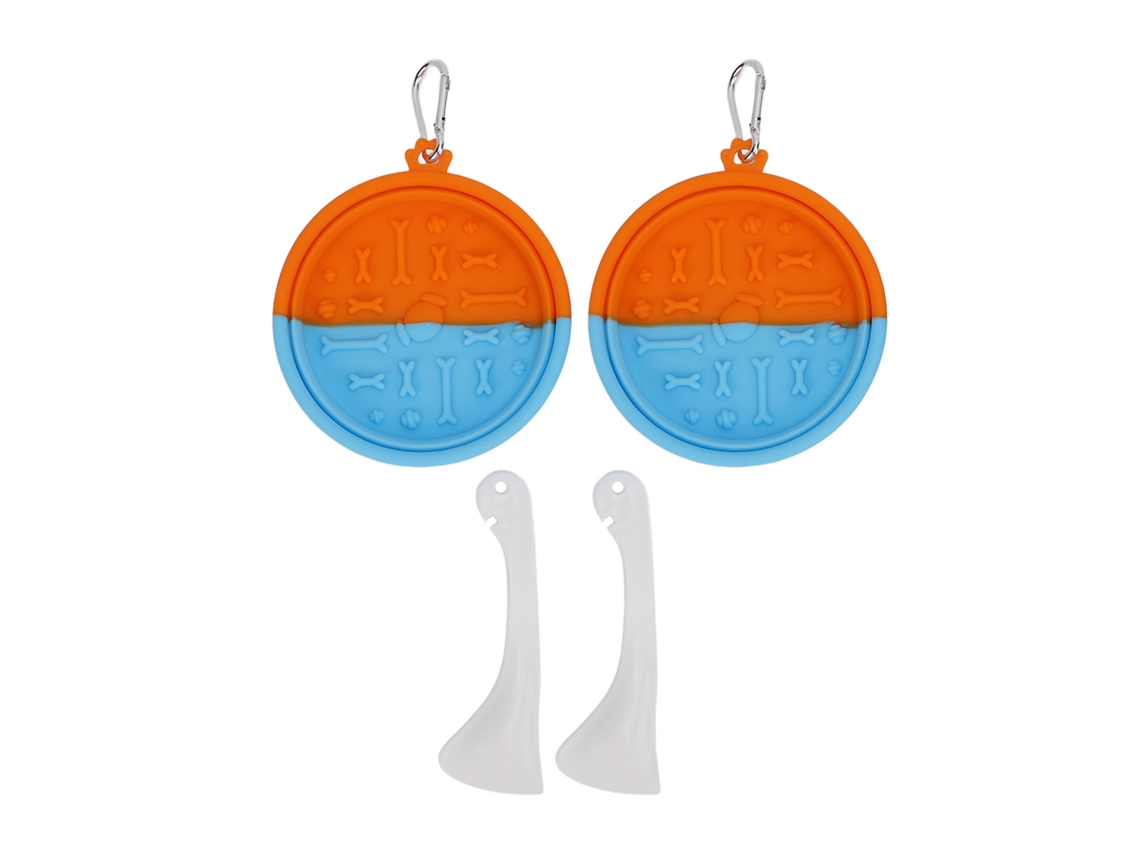 Conjunto de 2 copos plegáveis de silicone flexível com sucção forte para cães, gatos e animais pequenos S/MARCA