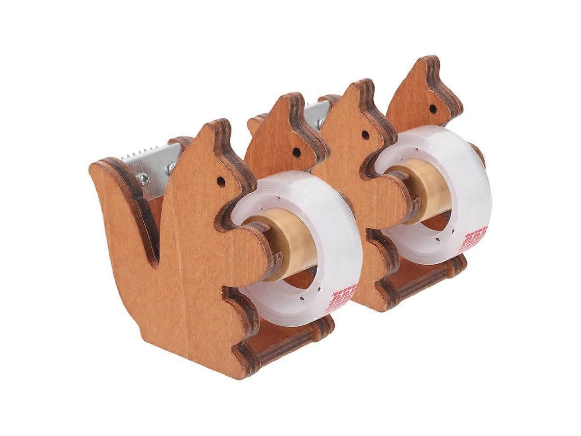 Dispensador De Fita Adesiva Em Formato De Esquilo, Feito De Madeira E Metal, Para Mesa, Ideal Para Escritório E Casa, Organizador Decorativo Para