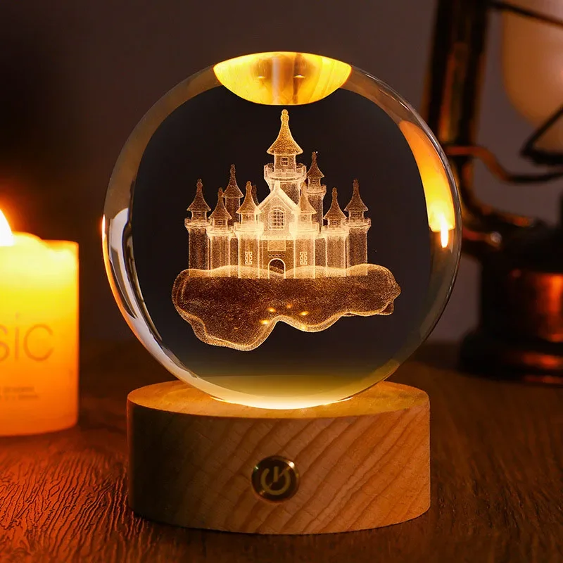 Bola de Cristal de 60mm com Gravação a Laser 3d MDUG (estilo 26 60mm)