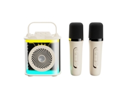 Mini Máquina De Karaokê Para Crianças E Adultos, Caixa De Som Bluetooth Portátil Com 2 Microfones Sem Fio, Conjunto De Microfone E Aquaforge