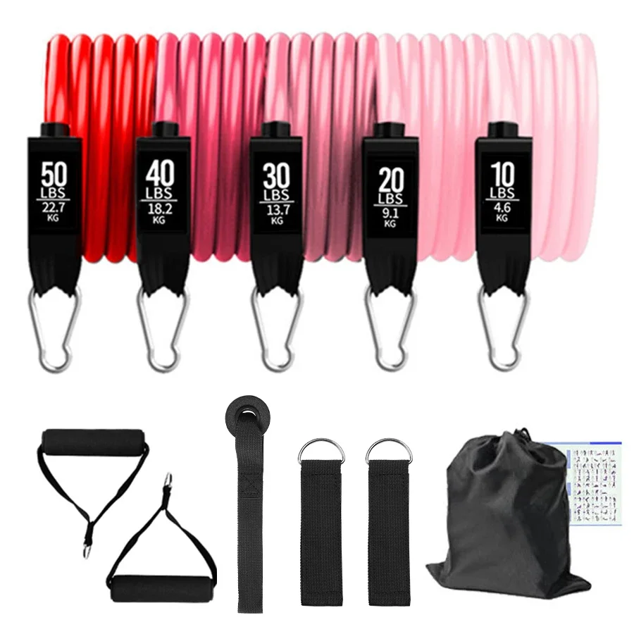 Faixa De Resistência Para Ioga, Faixa Elástica Para Treino De Fitness Com Pegador E Tornozeleira.