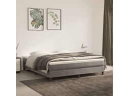 Vidaxl Colchão De Molas Ensacadas Firmeza Média 160x200x20 Cm Veludo Cinza-claro