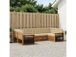 Vidaxl Conjunto De Sofás Para Exterior 6 Unid. Natural E Bege