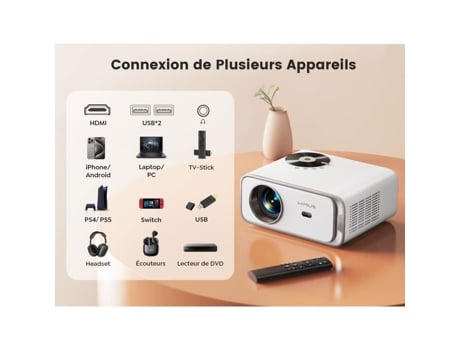 Projetor Wifi 5g Bluetooth Android 9.0 20000 Lumens Full HD 1080p 4k 4p/4d Zoom Wimius