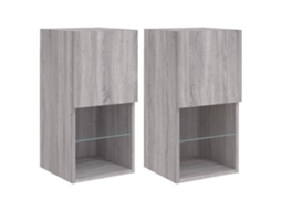 Tv Cabinet Set, Tv Cabinet Sets Vidaxl Cinzeto Madeira Processada (30.5 X 30 X 60 Cm)