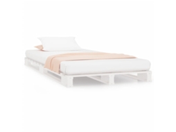 Cama de Paletes Pinho Maciço 90x200 Cm Branco MAISON EXCLUSIVE