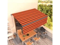 Vidaxl Toldo Retrátil Automático Com Estore 4x3 M Laranja E Castanho