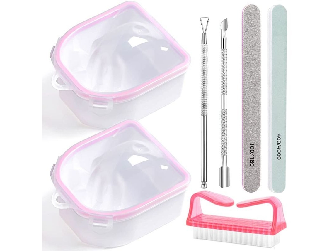 Kit de Remoção de Esmalte em Gel com Tinhoso, Lixa, Pincel e Ferramentas de Manicure