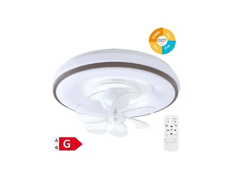 Ventilador De Teto Rotativo Aversa Com Luz Led Regulável E Controle Remoto Branco Niaros (36w 3cct 2235lm)