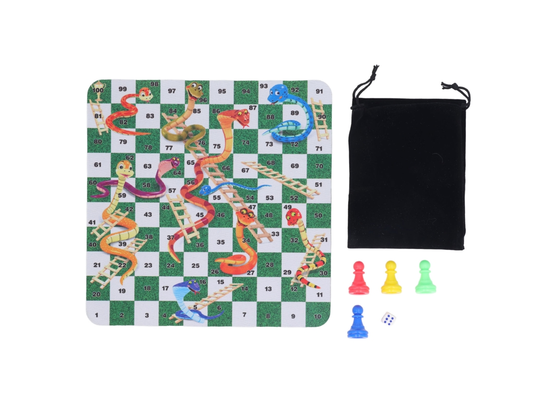 Jogo de Ajedrez Plegable de Plástico, 24cm, com Peças e Bolsa de Transporte, para Crianças S/MARCA