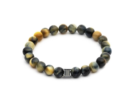 Bracelete Gêmeos Bracelete Gêmeos Gem Tigre Da Sorte Cor Branco Tamanho 21 Cm Olho De Tigre Gemini