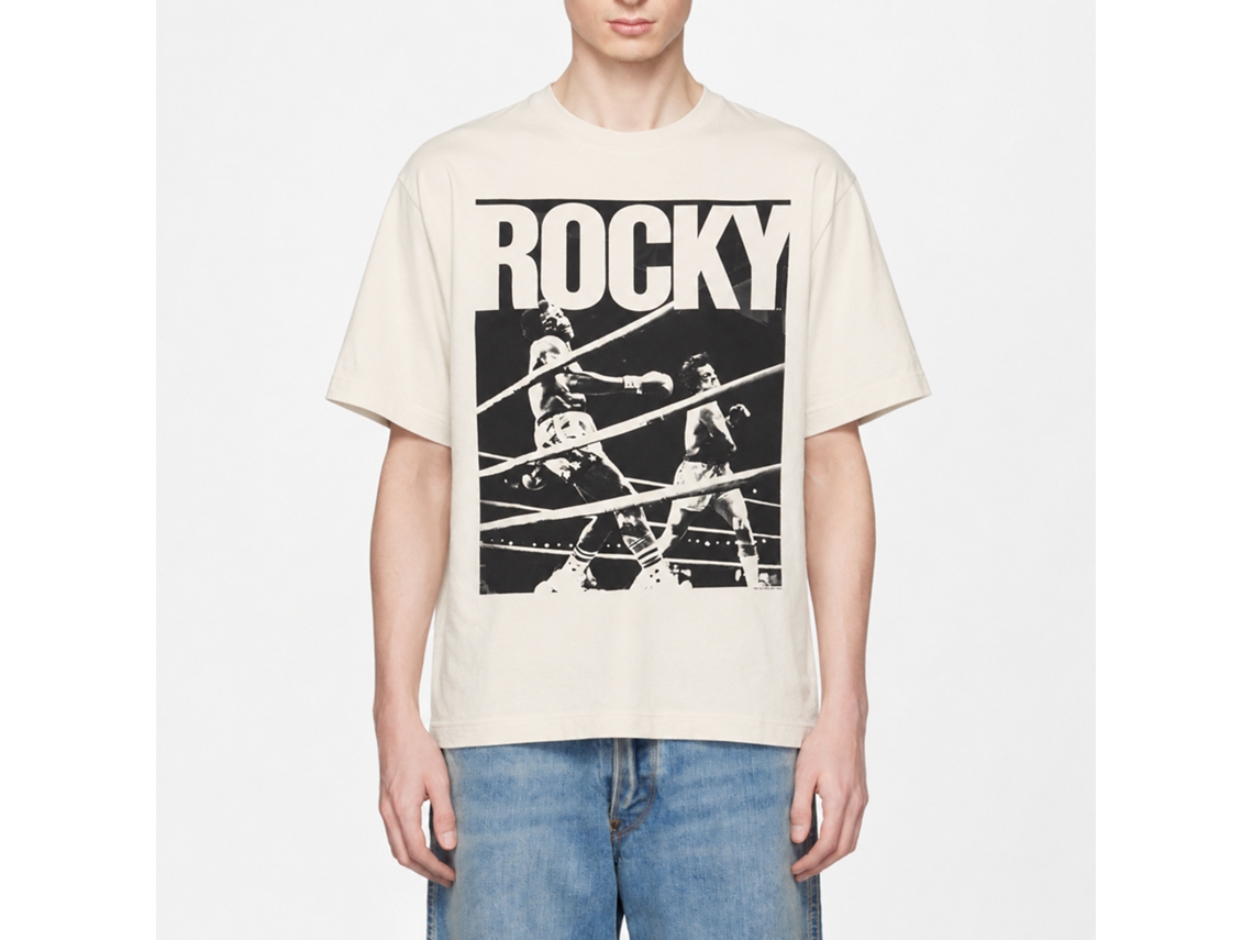 Rockinstone Rocky Movie Knockout Solid Natural Adult T-shirt Size:xxl