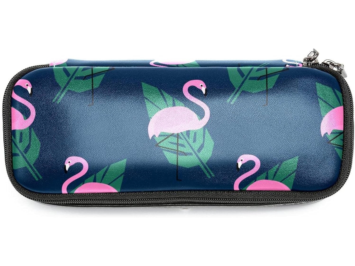 Armazenamento Grande Com Estampa Flamingo Tropical E Palmeira Verde Folha, Ideal Escola, Escritório, Adultos, Meninas E