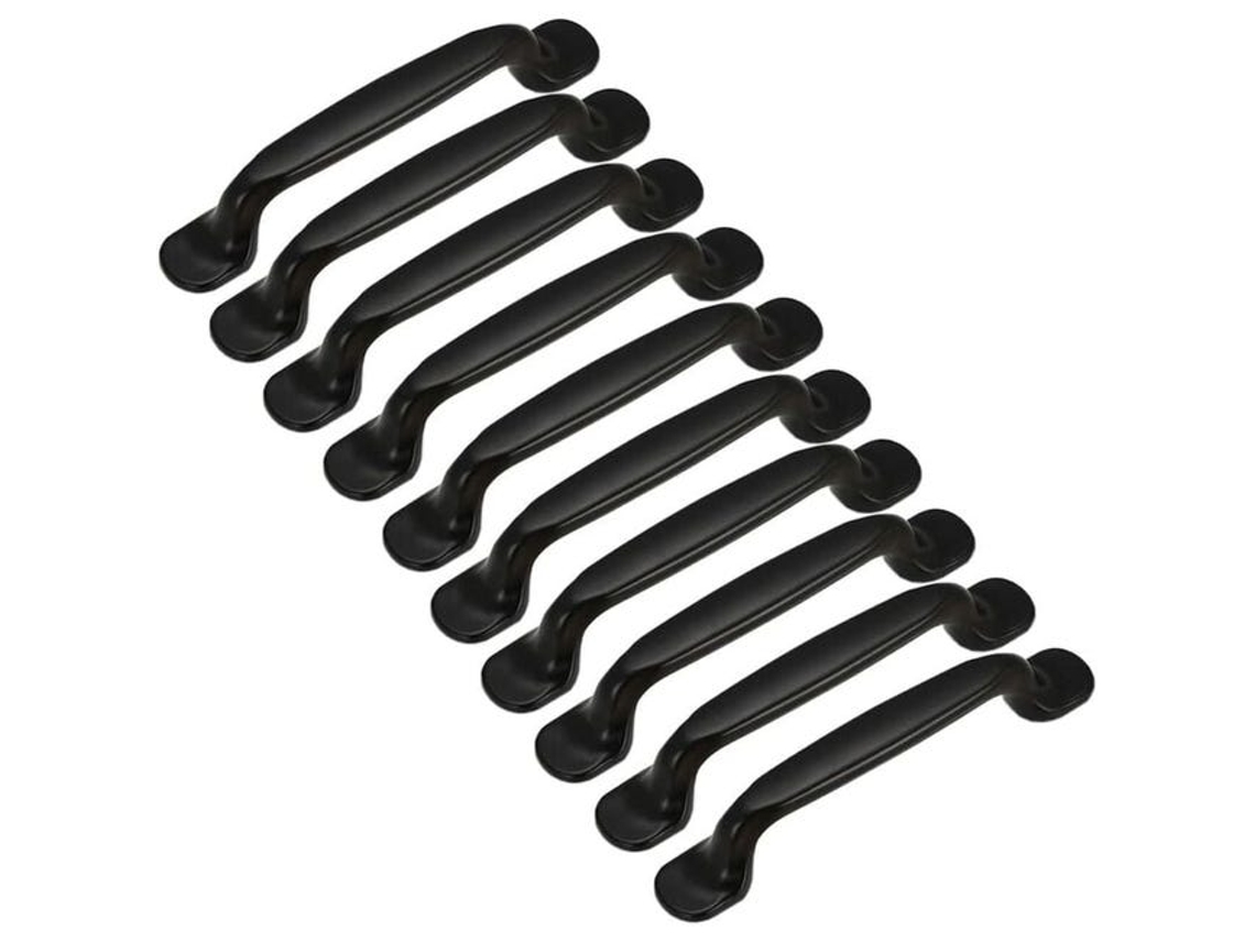 Conjunto de 10 puxadores para portas de cozinha, 128 mm, alumínio preto X001