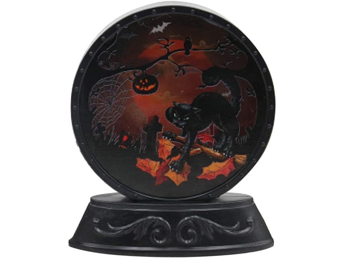 Lâmpada Decorativa De Halloween Para Mesa Com Design De Gato Luz Noturna Móvel Para Crianças Decoração De Halloween