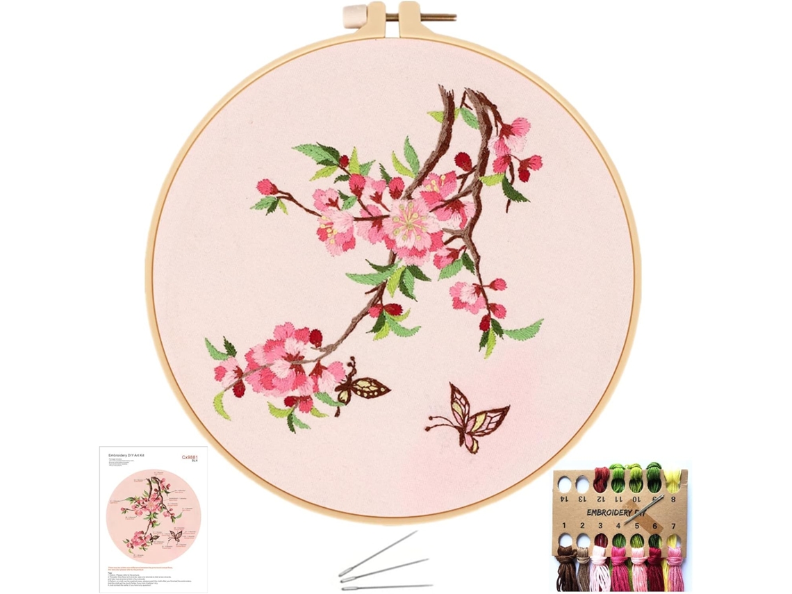 Kit De Bordado Completo Com Tecido Para Ponto Cruz, Bastidor, Agulha E Linha De Bordar, Instruções E Hobbies Criativos Para Adultos Slowmoose