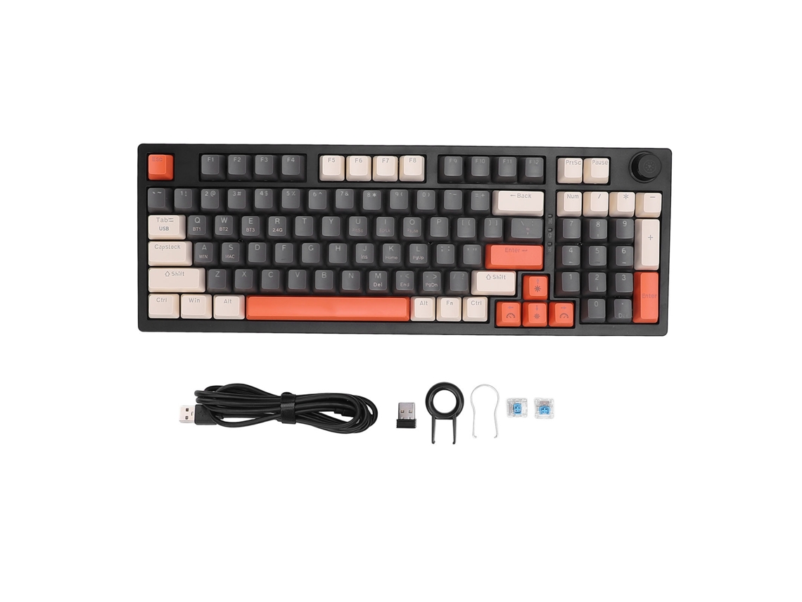 Teclado Mecânico Gamer Sem Fio Rgb