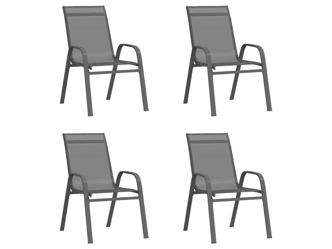 Stackable Garden Chair, Stackable Chairs Vidaxl Cinzeto Tecido (n/a)