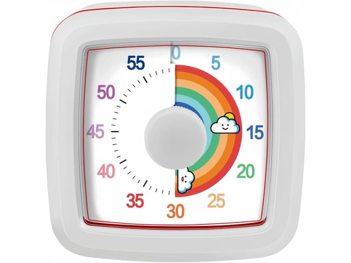 Temporizador Visual Com Contagem Regressiva, Intervalo 60 Minutos, Acabamento Branco, Para Cozinha, Confeitaria E Gestão Diária Do Tempo