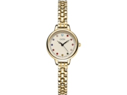 Pulseira de Cristal Diamante Aço Inoxidável À Prova DÁgua Relógio de Pulso Feminino-Ouro Branco