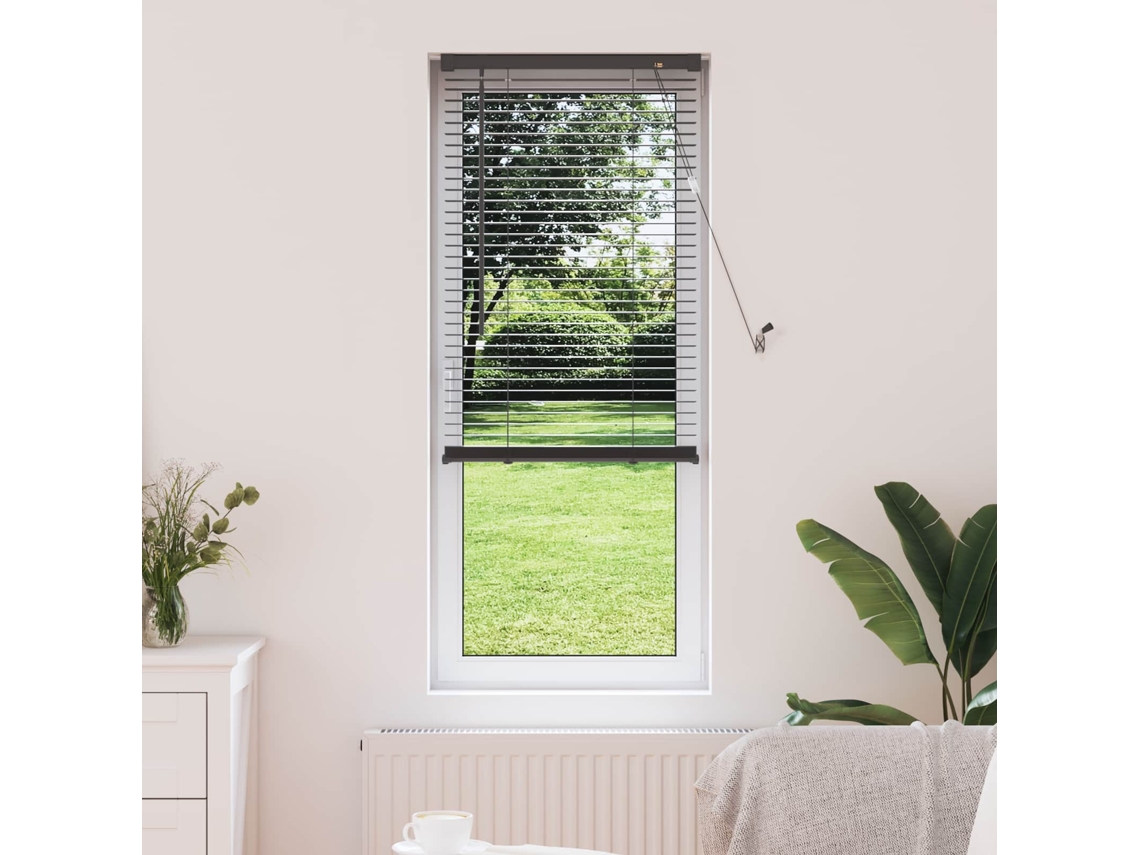 Vidaxl Cortina Veneziana Cinza Prata 150 X 40 Cm 25 Mm Pvc