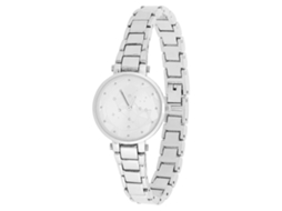 Relógio Feminino de Quartzo Fashion com Strass Pulseira de Liga Prata