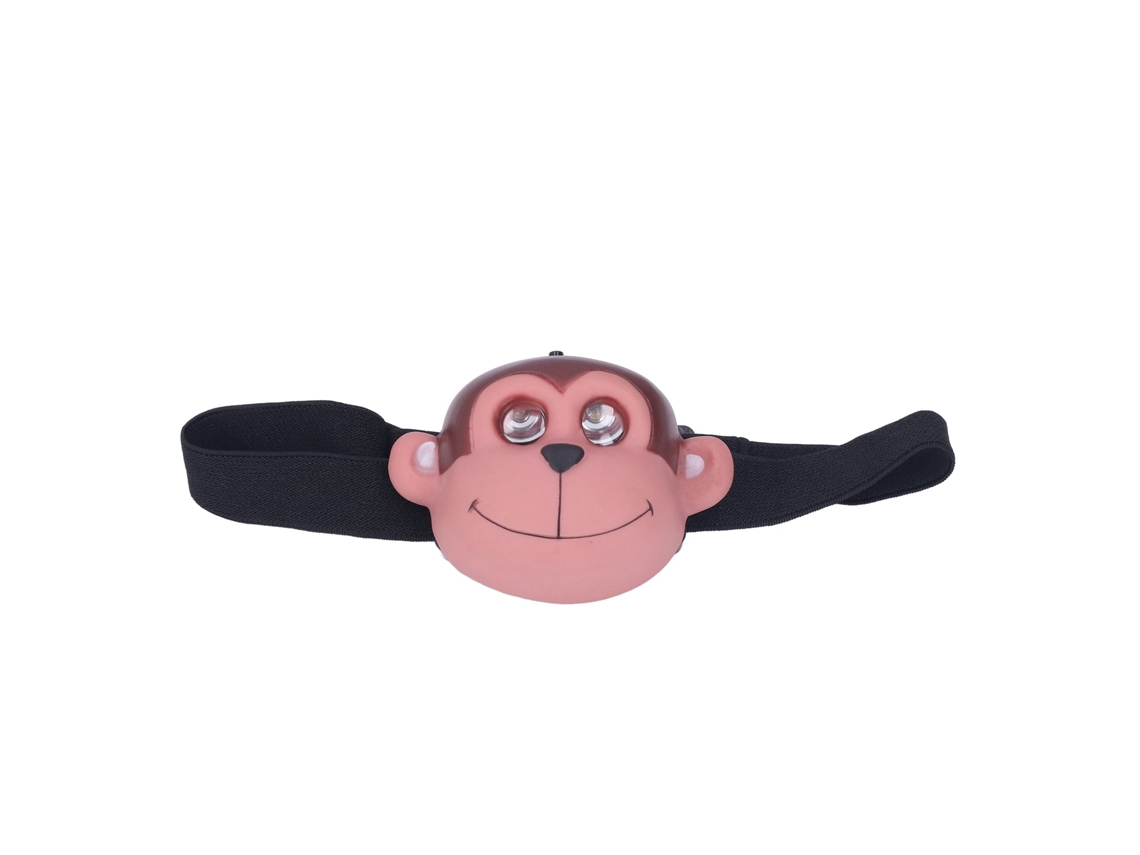 Lanterna Frontal Infantil Macaco LED 2 Modos Leve para Esportes ao Ar Livre | S/MARCA