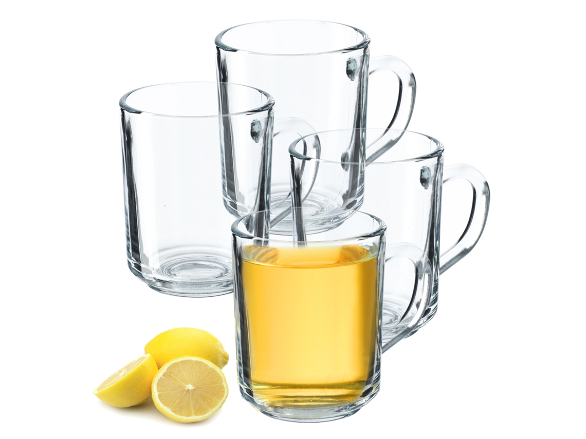 Copos para chá, café e bebidas com alças - Conjunto de 4 copos Kadax de 240 ml
