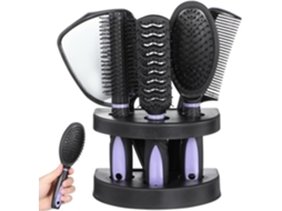 Conjunto Coheali De 5 Peças Com Escovas Desembaraçadoras E Pentes Cabelo Em Plástico Antiestático, Leves E Compactos