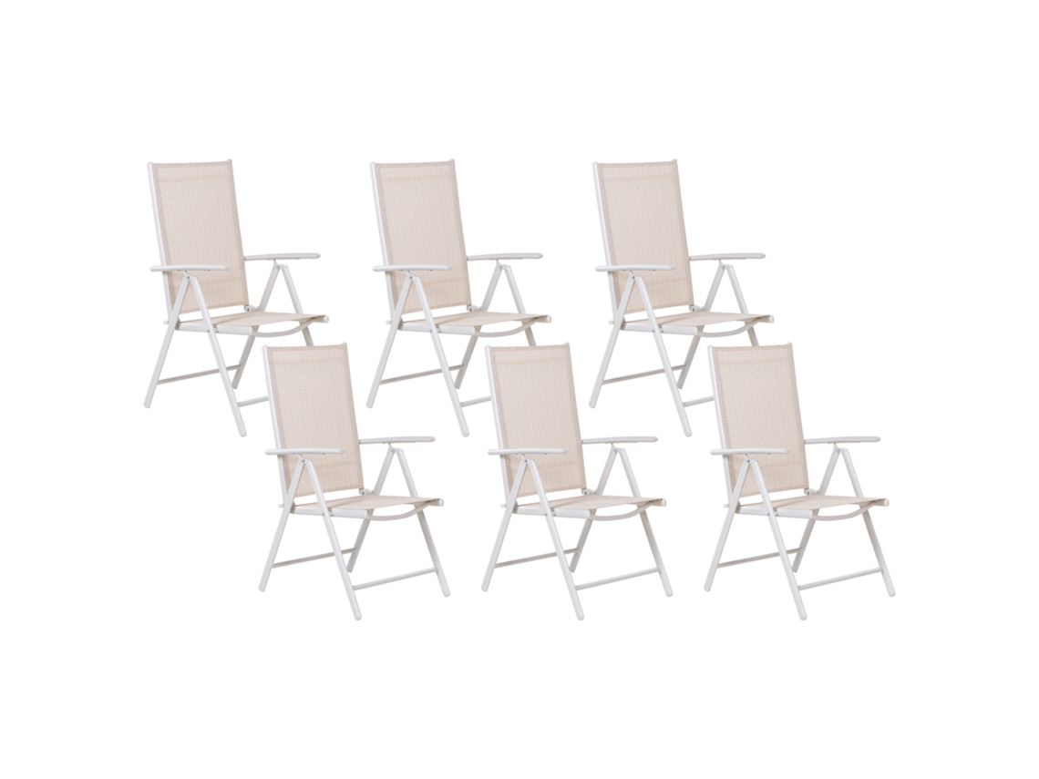 Juego De Sillas Plegables Beliani Catania De Aluminio Beige 54x65x103