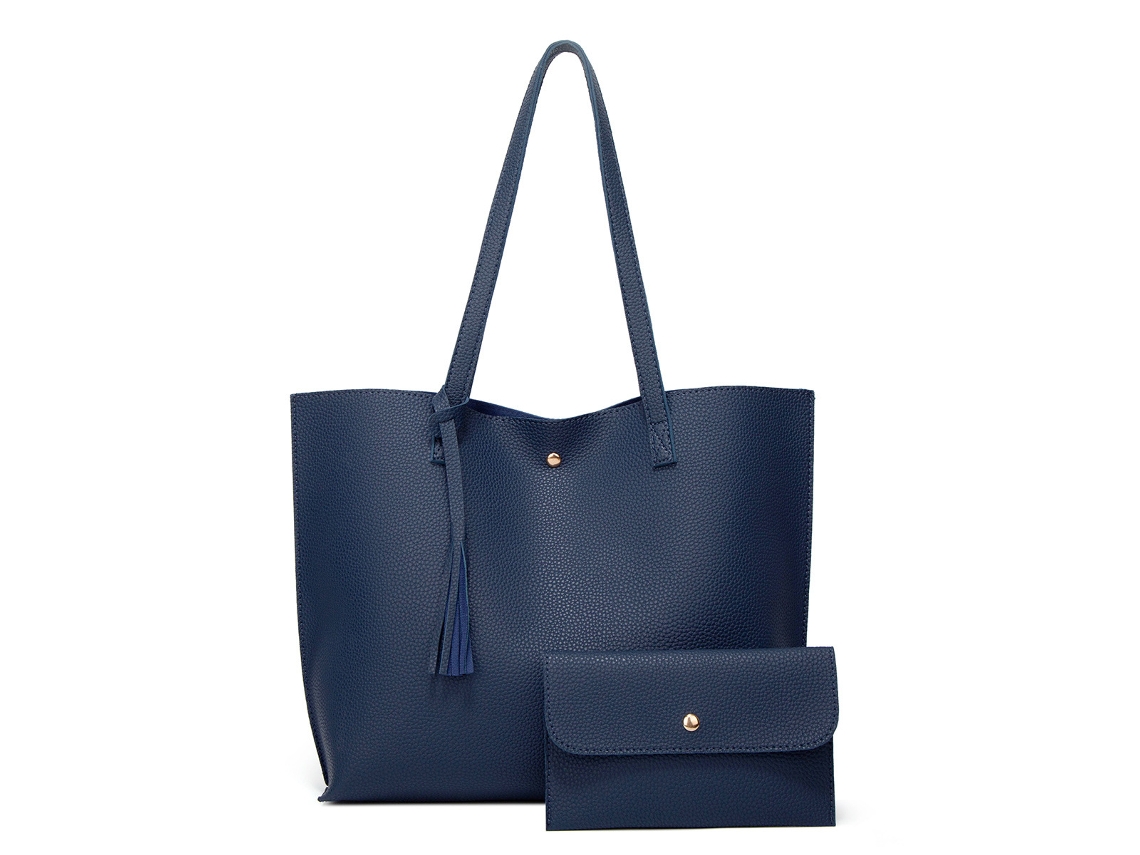 Bolsa Feminina Grande, Universitária para Laptop, Ombro, Tote, Couro Pu, Pacote com 2 Unidades AQUAFORGE