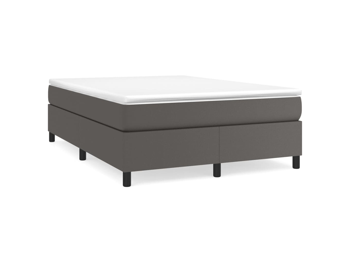Cama com Molas Couro Artificial Cinza MAISON EXCLUSIVE 180x200 cm